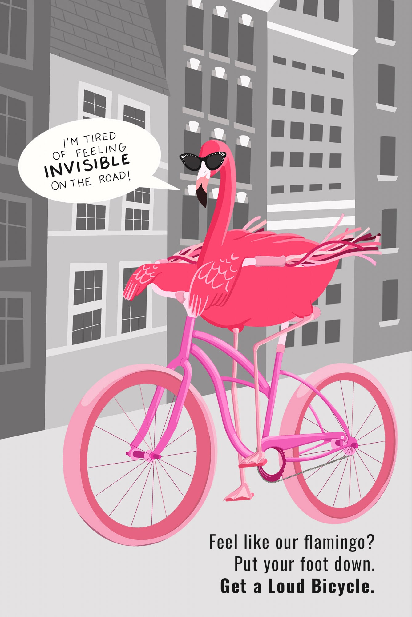 Loud Flamingo Postcard