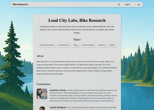 The Bike Research homepage at bikeresearch.net